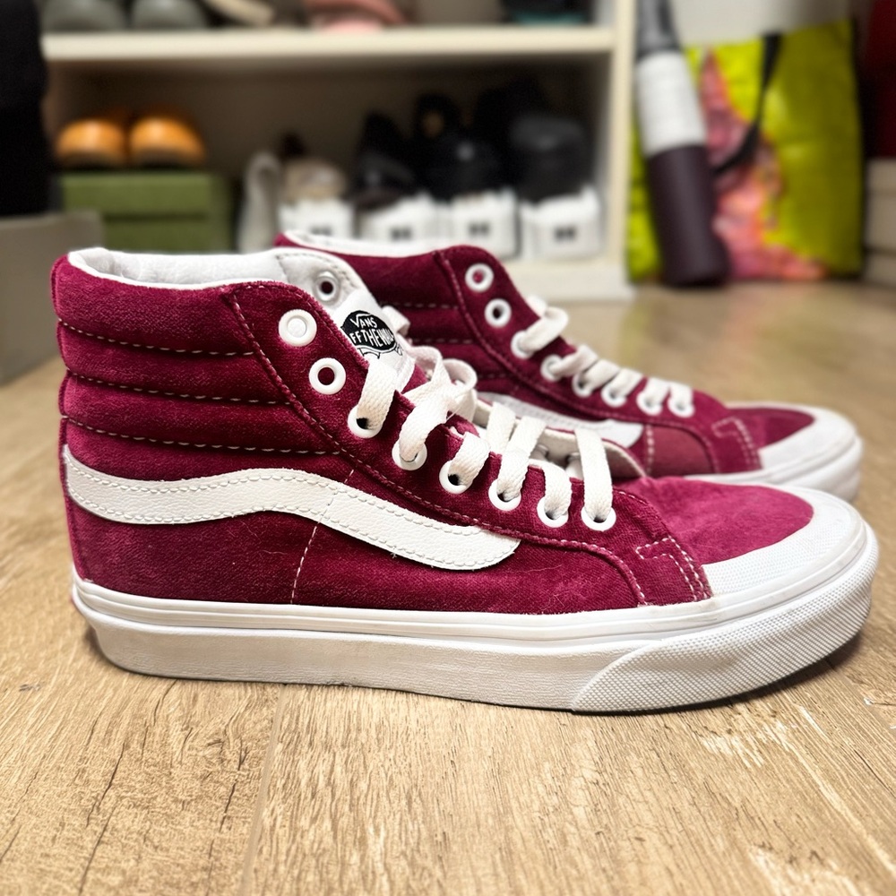 Vans Women's Beet Red Sk8-Hi High-Top Sneakers-Size 7